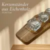 Teelichthalter Eichenholz, Kerzenständer Vintage Teelichtgläser Set 32,5x13cm