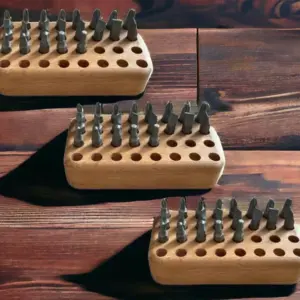 3er Set Bits Aufbewahrung Bithalter Organizer Buche Holz geölt für 3x 32 Bits