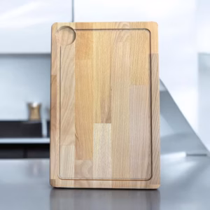 XL Schneidebrett Holz Buche Hackbrett geölt Massiv 40x26x1,8cm Saftrinne Steak