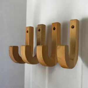 4 Kleiderhaken HOLZ aus Buchenholz Wandmontage Kleiderhaken Aufbewahrung GEÖLT