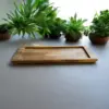 Holz Servierbrett XL 60x18cm Eiche Holz hochwertiges Servierbrett HANDARBEIT