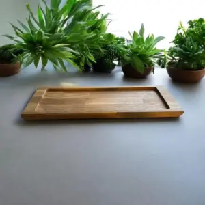 Holz Servierbrett XL 60x18cm Eiche Holz hochwertiges Servierbrett HANDARBEIT