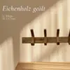 Massivholz Hängegarderobe 50×12,7cm Garderobe Eichenholz geölt mit 4 Haken