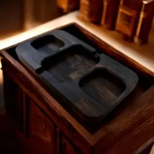 Zigarren Aschenbecher Walnussholz einzigartiges Design Massiv 31x17,5cm