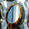 Spiegel Rund Wandspiegel Wohnzimmer Senna Holz Massiv Durchmesser 46cm African Wood/HOLZ