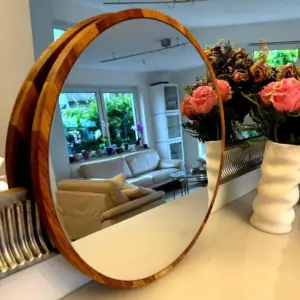 Spiegel Rund Badezimmerspiegel Flurspiegel Wandspiegel Wohnzimmer EICHE Durchmesser 40cm