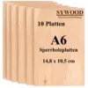 10x DIN A6 Sperrholz Birkenholz Platten | 148x105mm | Materialstärke 6mm
