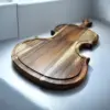 Schneidebrett GEIGE VIOLINE CELLO Akazienholz Hackbrett geölt Massiv 50x25x2,6cm Saftrinne