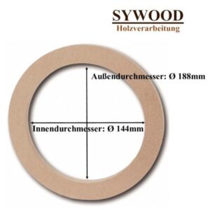 MDF Holzring für 16cm Lautsprecher 16mm MDF Innen 144mm - Außen 188mm
