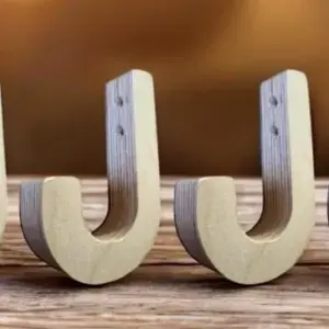 4 Kleiderhaken HOLZ aus Multiplex Birkenholz Wandmontage Kleiderhaken