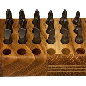 2er Set Bits Aufbewahrung Bithalter Organizer Akazien Holz geölt für 2x 32 Bits