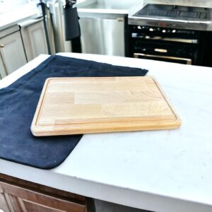 Schneidebrett Holz Buche Frühstücksbrett natur 29x19cm mit Saftrinne