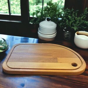 Schneidebrett Holz Buche 38x25cm Küchenbrett mit Saftrille geölt