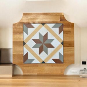 Mosaik Wand Deko Panel Wandbild Buche Feinstein 35x35cm Vintage