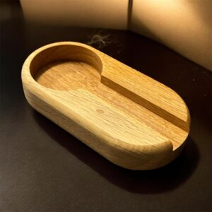 Baumkante Zigarren Aschenbecher Eichenholz einzigartiges Design Massiv 14x7cm