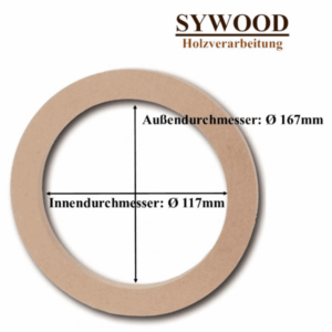 MDF Holzring für 13cm Lautsprecher 16mm MDF Innen 117mm - Außen 167mm