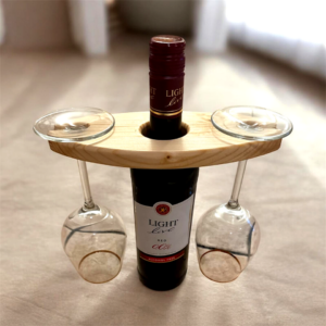 Weinflaschenhalter Kiefernholz für 2 Gläser Weinregal Flaschenhalter Kiefer