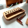 Stiftehalter Schreibtisch Organizer aus 100% Buchenholz Handarbeit geölt 13x25cm