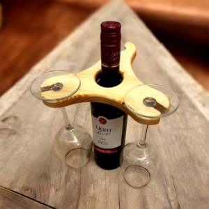 Weinflaschenhalter Kiefernholz für 3 Gläser Weinregal Flaschenhalter Kiefer