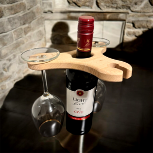 Weinflaschenhalter für 3 Gläser Buchenholz Weinregal Flaschenhalter Buche natur