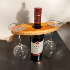 Weinflaschenhalter Kiefernholz für 2 Gläser Weinregal Flaschenhalter Kiefer