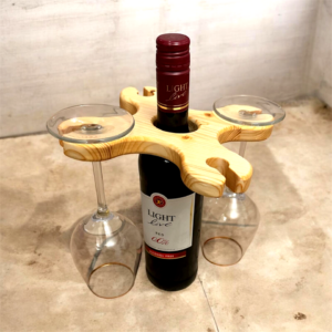 Weinflaschenhalter Kiefernholz für 4 Gläser Weinregal Flaschenhalter Kiefer